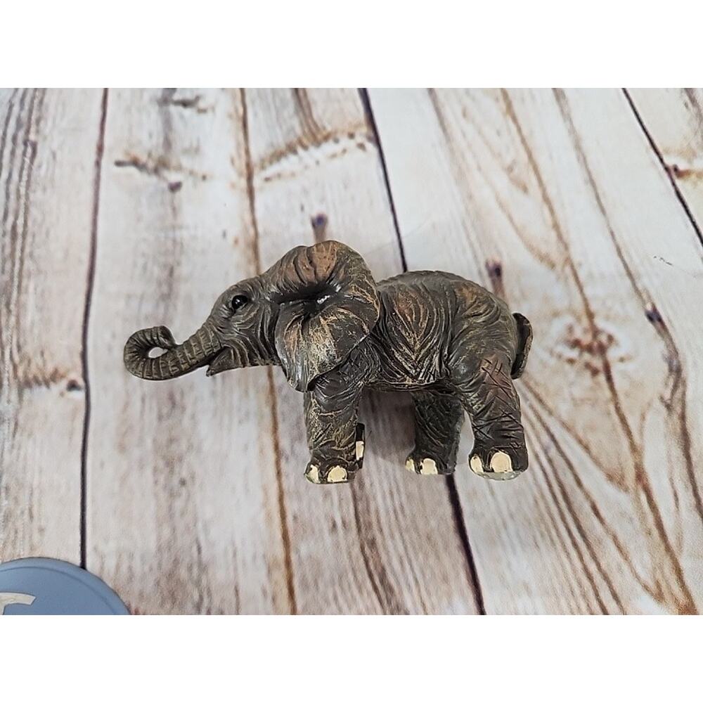 Vintage African Elephant Calf Baby Wildlife Figure Safari Toy Figurine